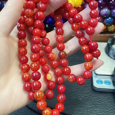 玛瑙未镶嵌手饰血离子108