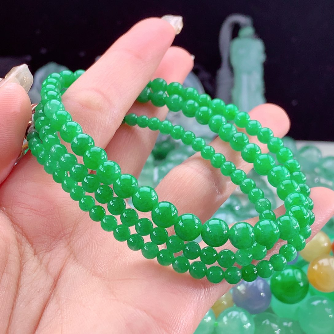 翡翠手链未镶嵌天然缅甸翡翠