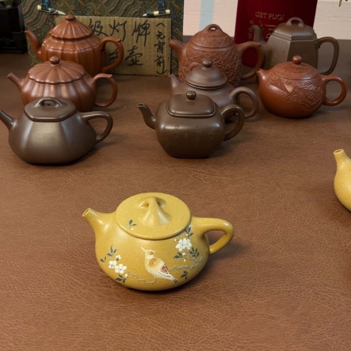 紫砂茶壶追****i景舟石瓢泥绘手工壶