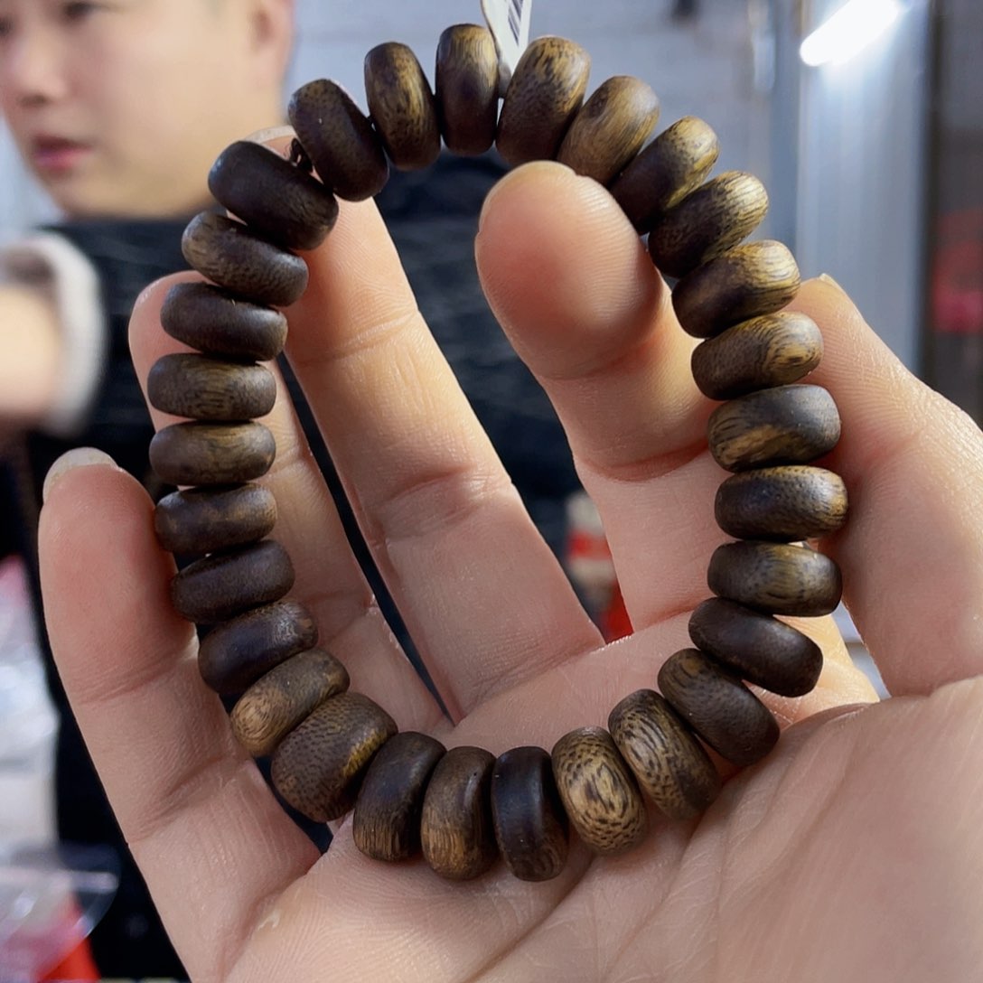 沉香手串棋楠红骨算盘珠单圈1.2/12克多样性发一