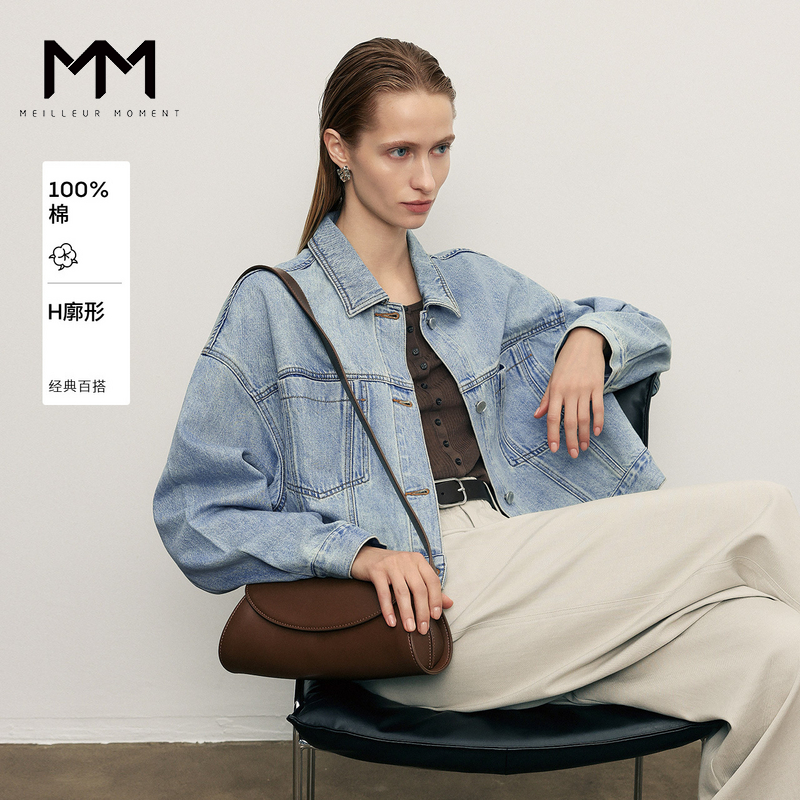 MM麦檬经典复古牛仔夹克外套商场同款25初秋5G8111711