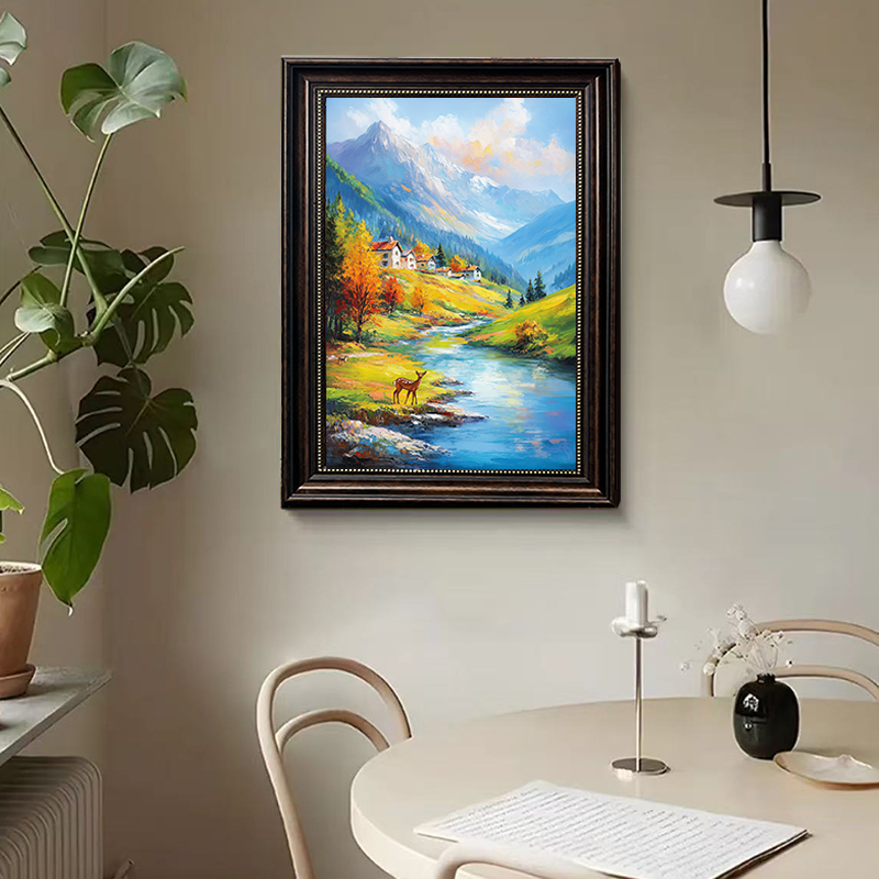 轻奢极简装饰画山水画高级感山水客厅挂画江湖女神DS20山水风景画