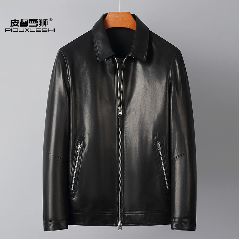 2327海宁真皮皮衣男士春秋头层小山羊皮外套机车夹克百搭外套