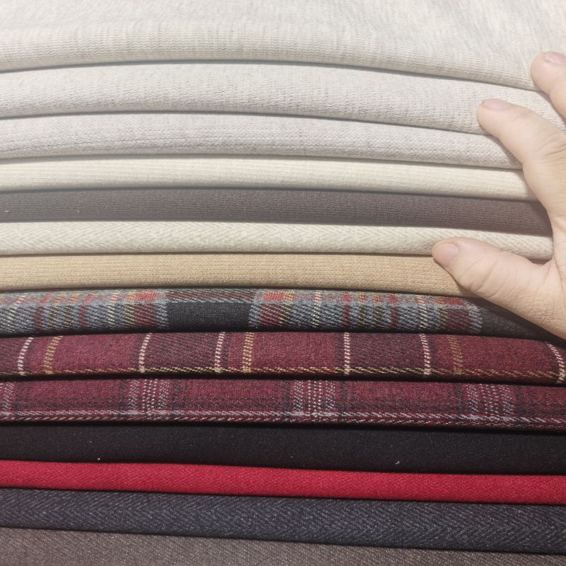 新款弹力针织水洗羊绒面料保暖抗皱秋冬款布料裤子休闲套装西装