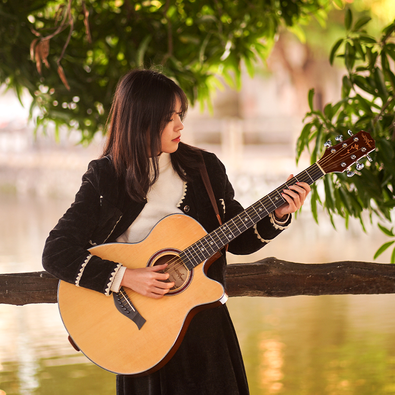 单板吉他新手入门民谣无弦入门零基础新手初学者男女生41寸木吉他