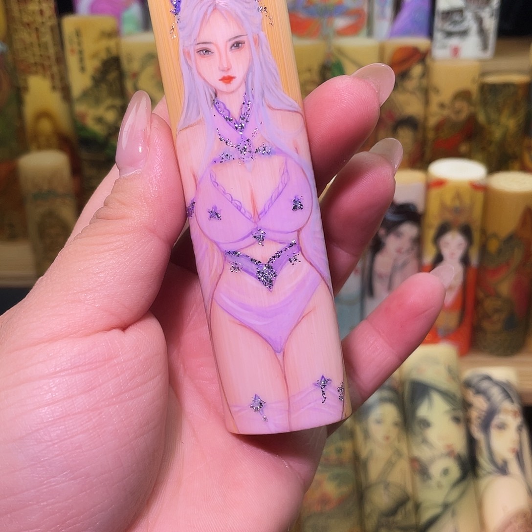 。****实心竹手工作品美女