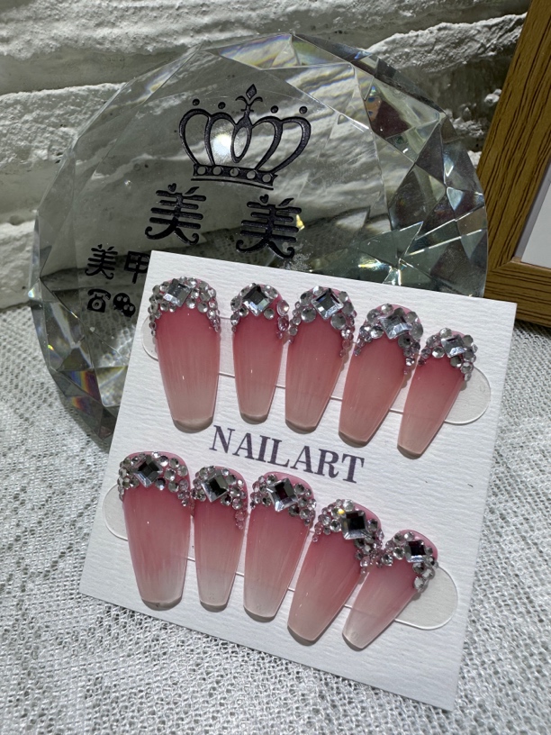 高级轻奢手工穿戴甲显白气质温柔渐变美甲贴片 送美甲工具