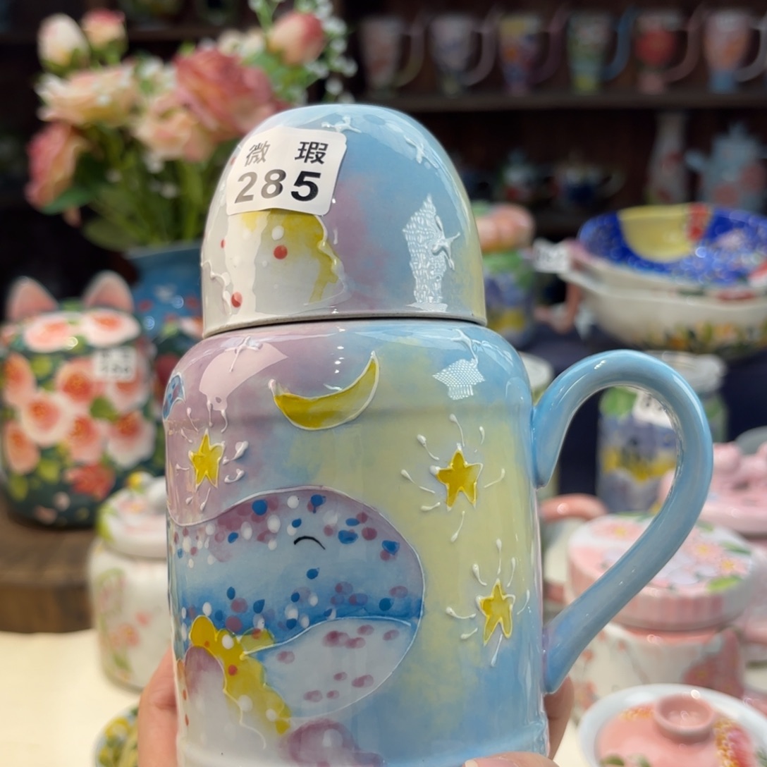 瓷片景德镇手绘高温釉下彩陶瓷茶具