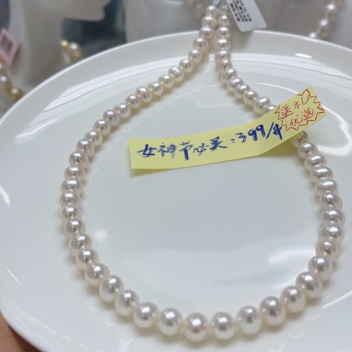 淡水珍珠项链银S925镶嵌