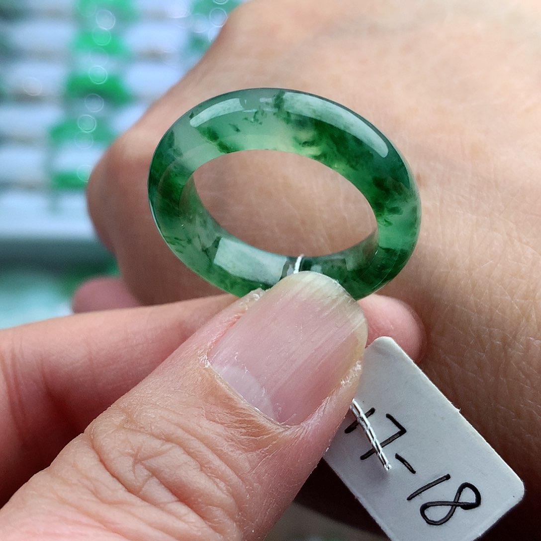 未镶嵌戒指翡翠17-18号