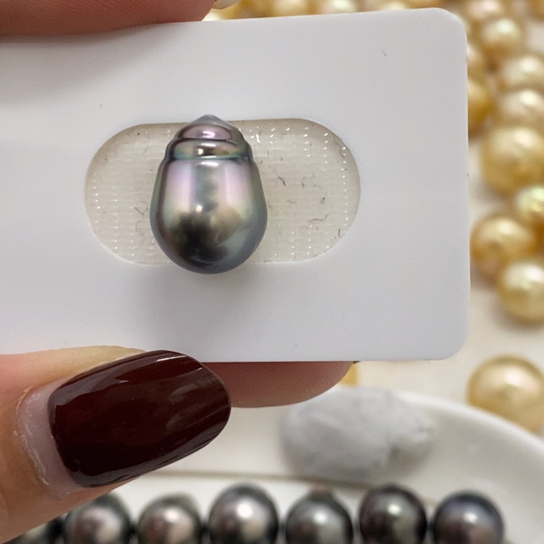 裸珠海水珍珠大溪地巴洛克油亮炫彩11.3m