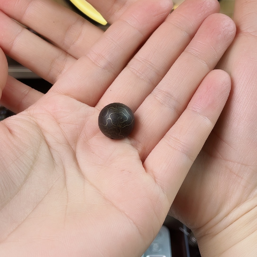 沉香木手串漫*越南芽庄老白棋玉化老料瘤疤1.4