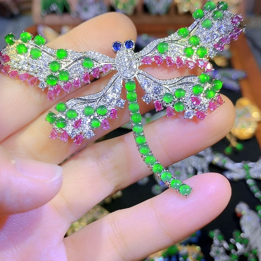 吊坠(不含链)银S925镶嵌翡翠