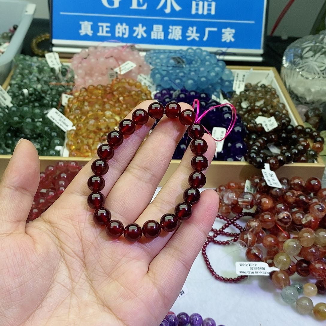 水晶手链未镶嵌石榴石9+
