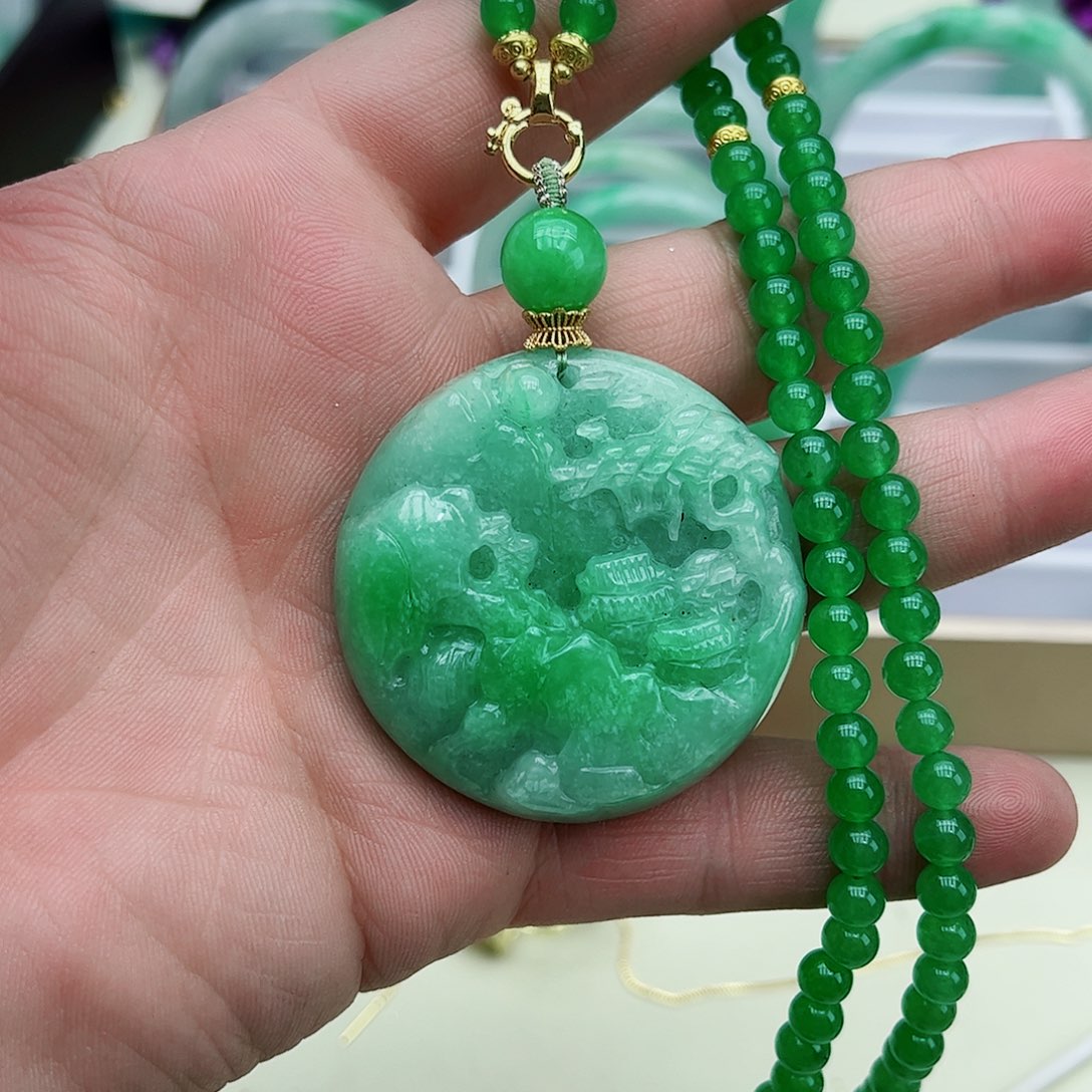 翡翠吊坠(赠链)银S925镶嵌