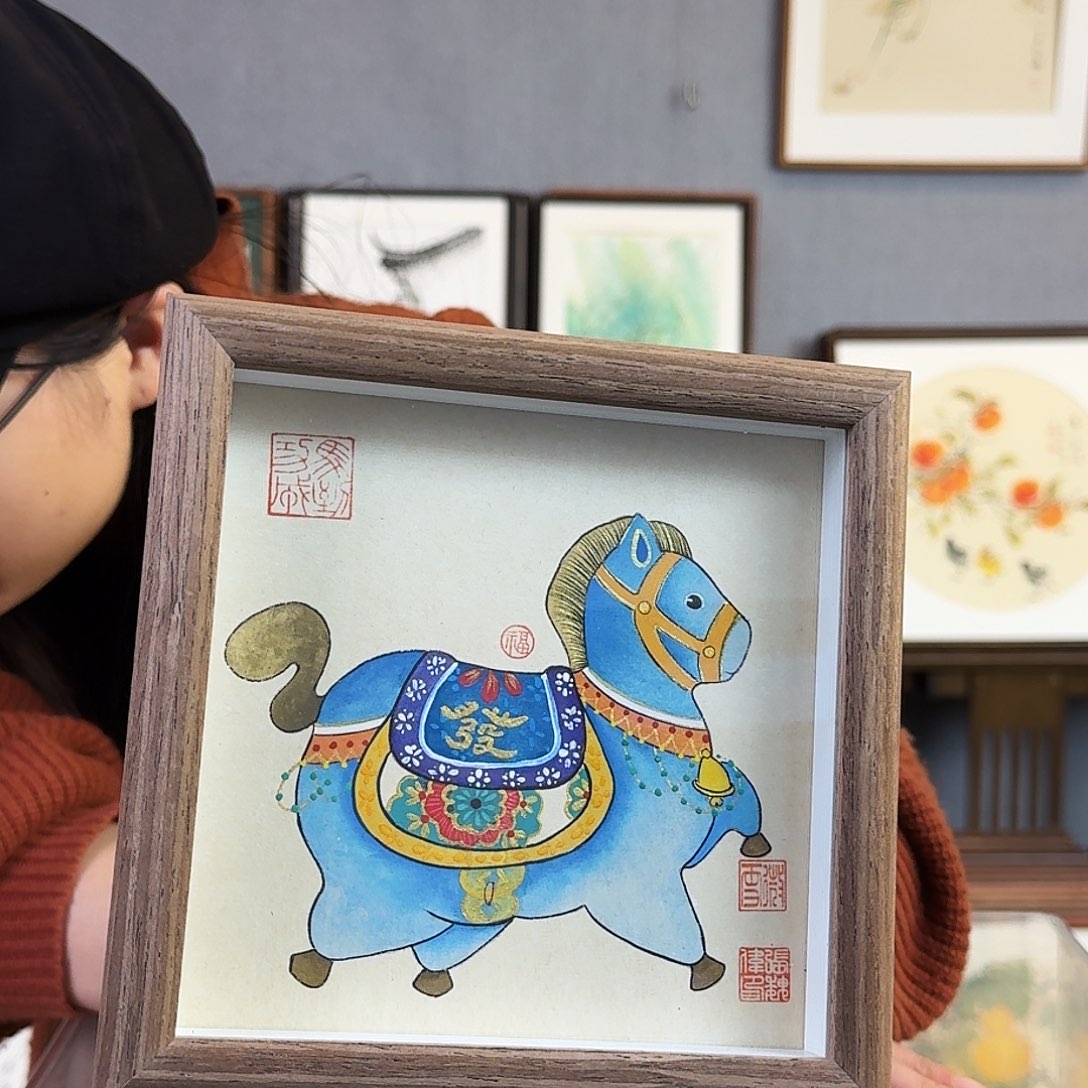 书法纯手绘，纯手写带框尺寸：15×15厘米