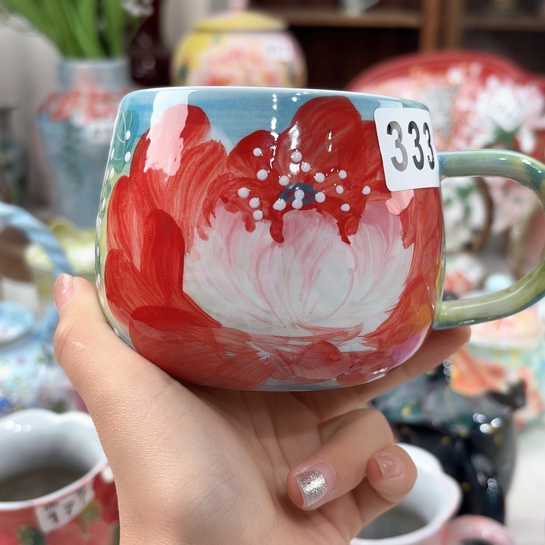 景德镇手绘高温釉下彩陶瓷茶具