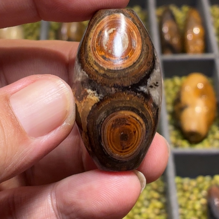 星***痕玛瑙/玉髓散珠_HEIMORI 天然天珠