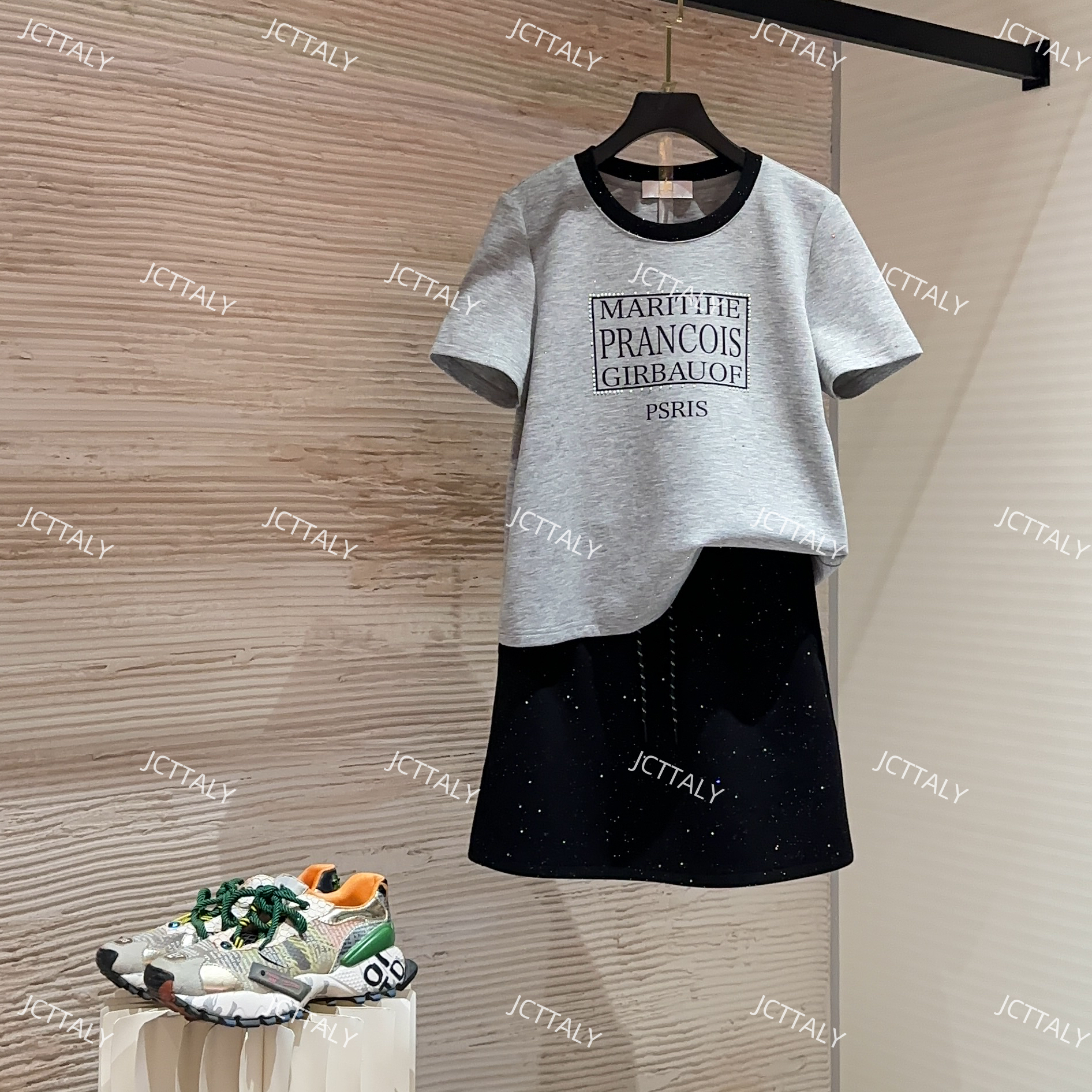 【宠粉价 】夏季新款字母印花短袖两件套微胖显瘦套装裙TZ-107