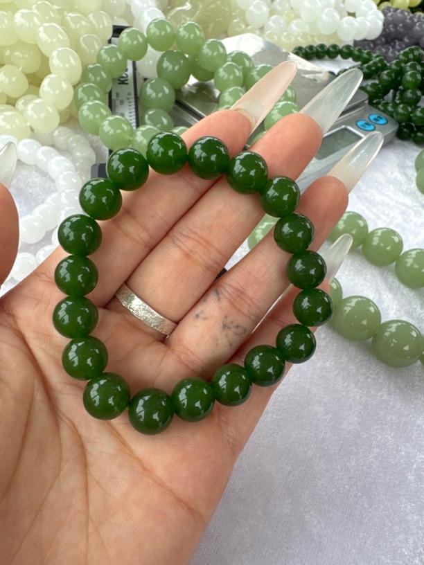 高端精品冰阳绿手串 卡10