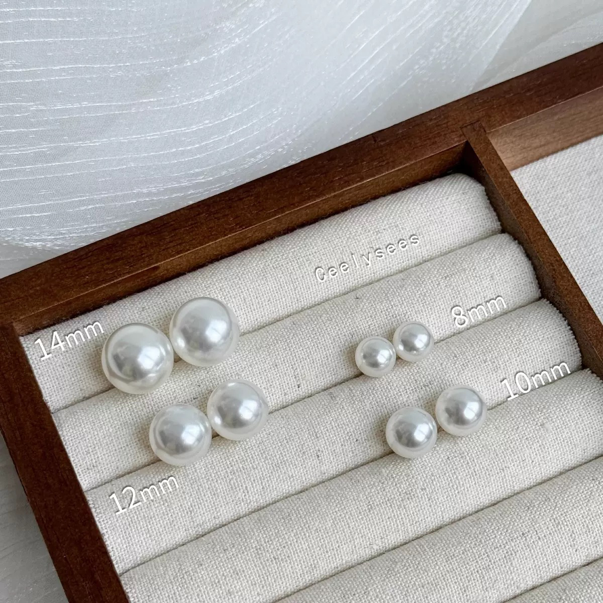 铜合金耳饰 素珠925耳钉圆脸耳饰小香风素款甜美小巧