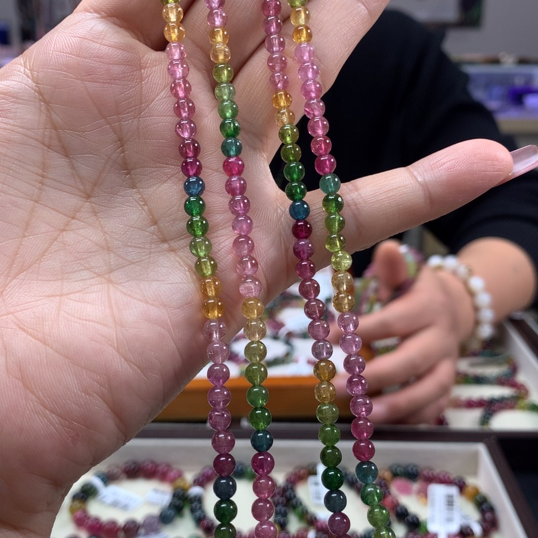 碧玺手链未镶嵌多样性发其一条4.5毫米左右