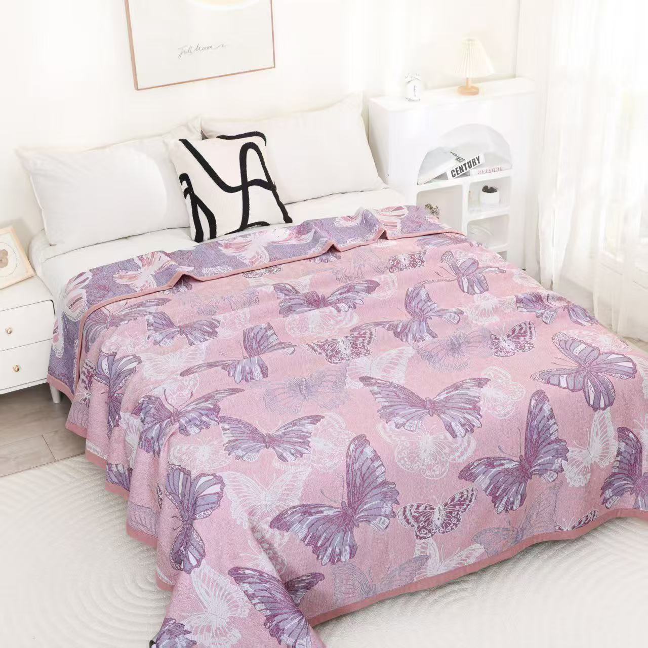 2*2.3粉色蝴蝶软凉席