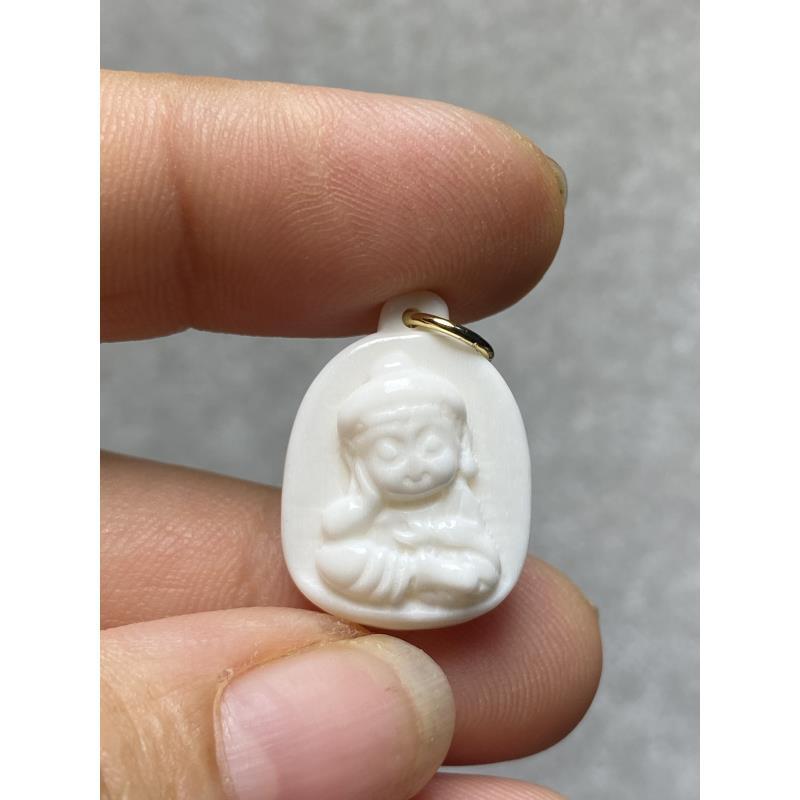 ps0064鹿角 雕刻宝宝佛牌15*20