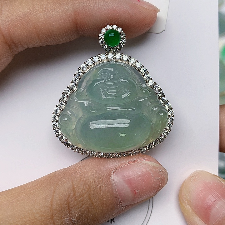 颈饰银S925镶嵌翡翠天然翡翠