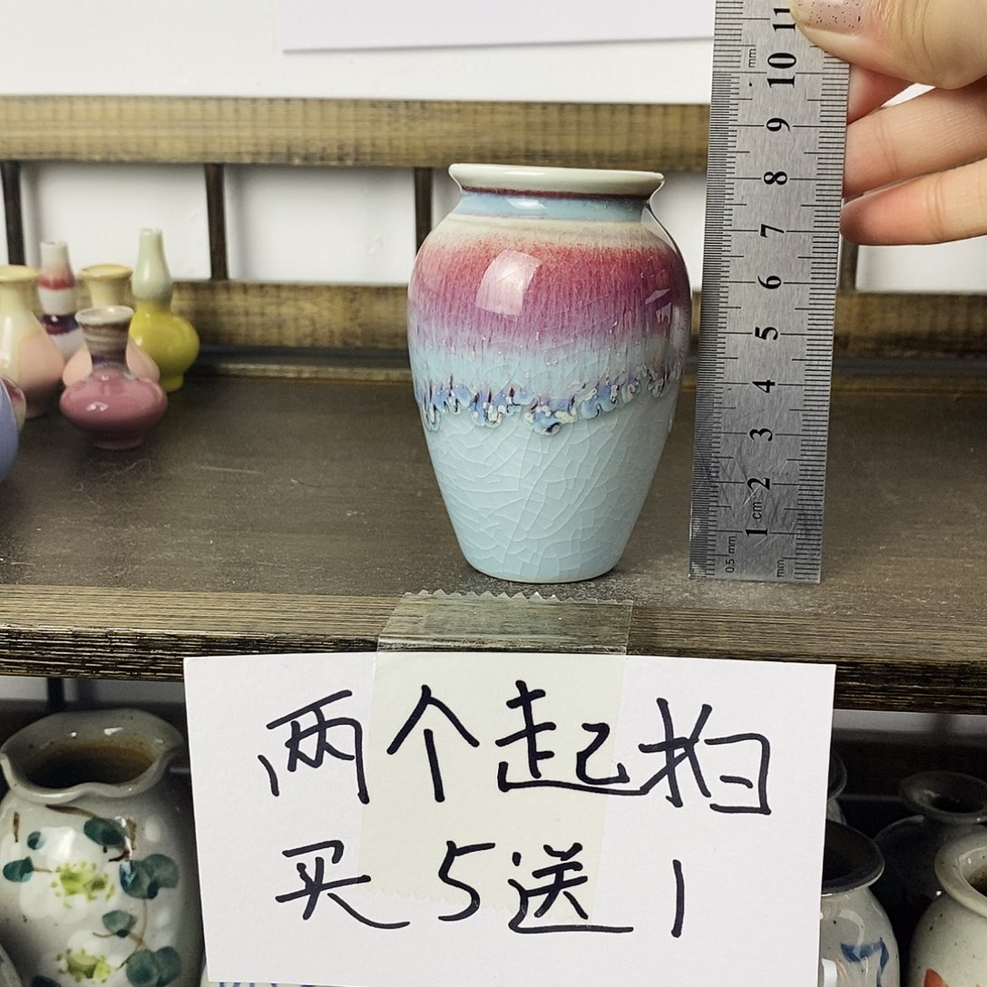 摆件景德镇高温陶瓷小花瓶