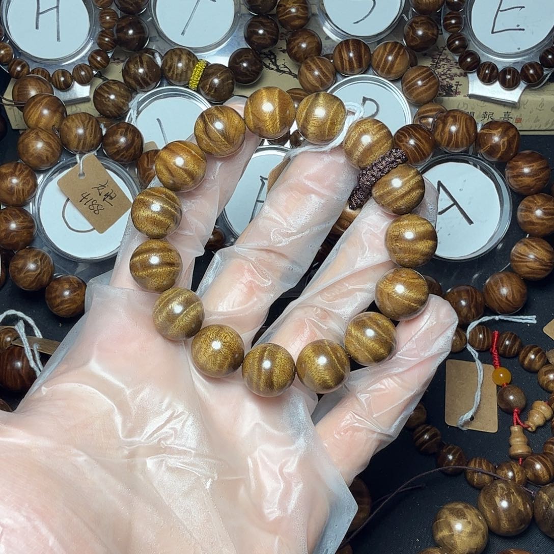 手串/手链楠木（金丝楠）立体水波纹 15