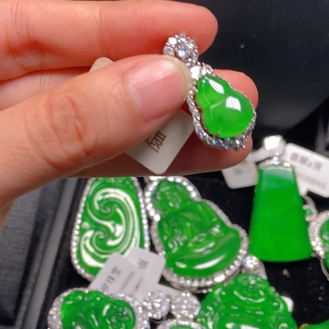 ****️翡翠银S925镶嵌吊坠(不含链)