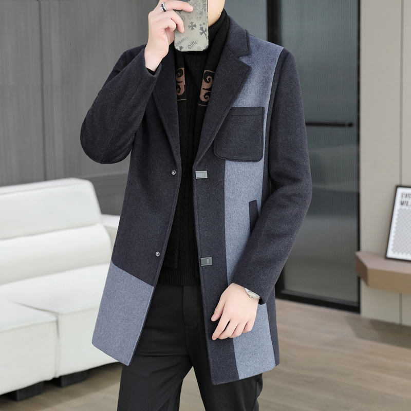 SGOGEK/兽格外套男士毛呢中长款呢子呢大衣男装休闲潮流修身