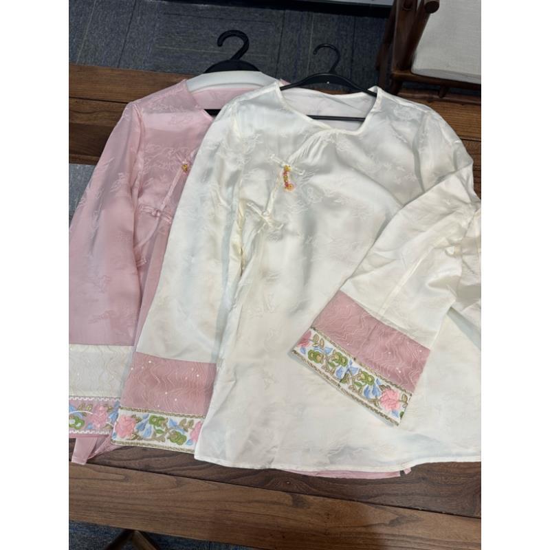 小花家两色斜襟刺绣小衫DZ92120