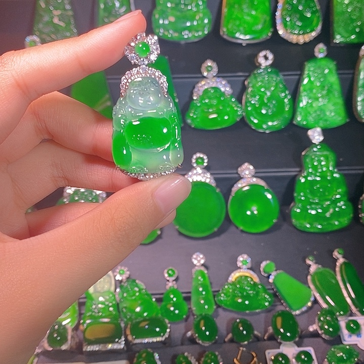 翡翠银S925镶嵌颈饰