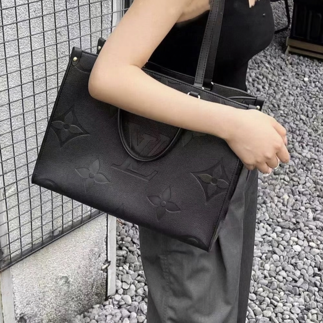 99新 LouisVuitton/路易威登 LV on the go 黑色中号的