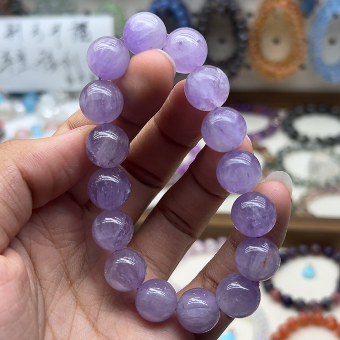 未镶嵌水晶手链13.3咪紫兔毛