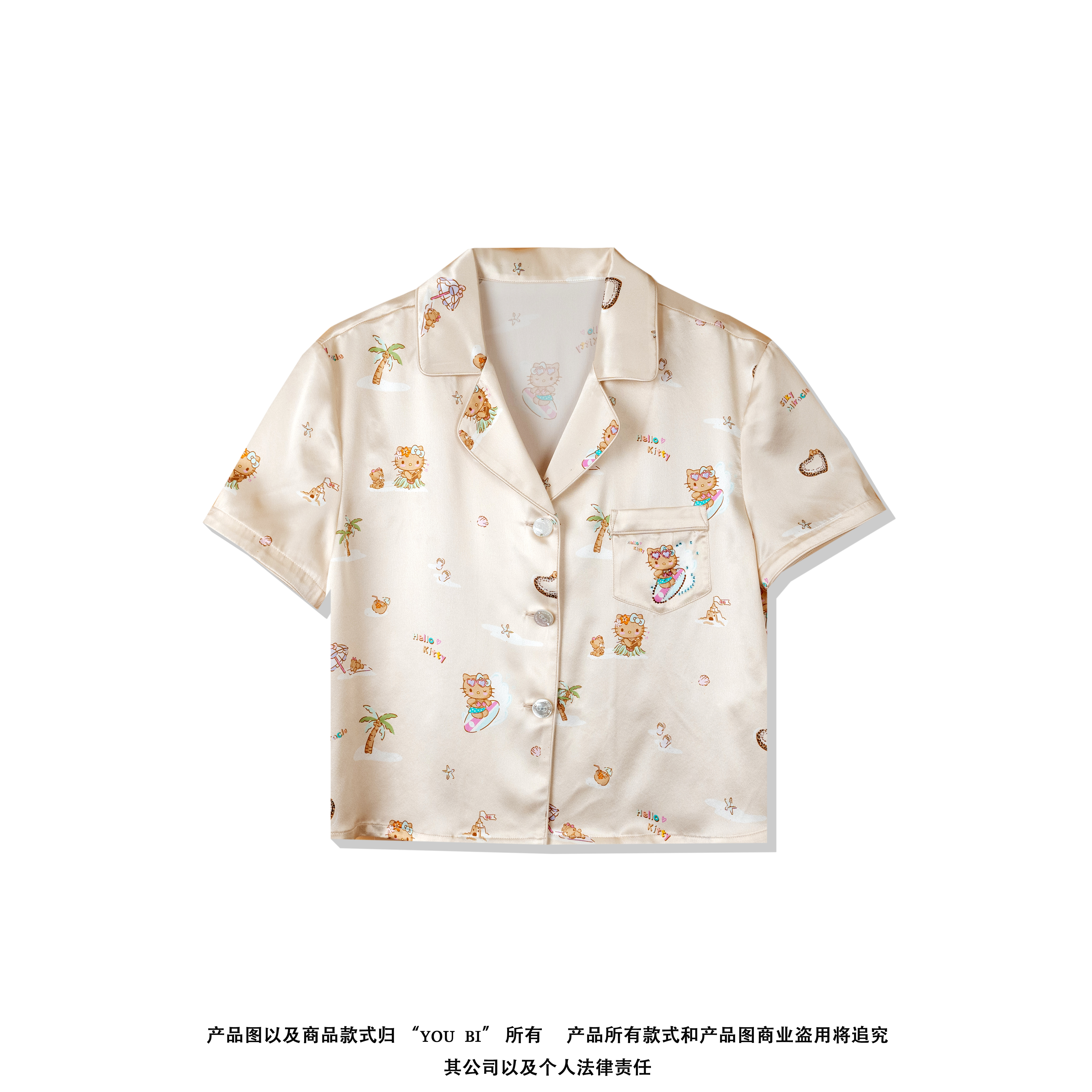 早春新款真丝睡衣套装女重磅桑蚕丝短袖休闲居家服可外穿B121