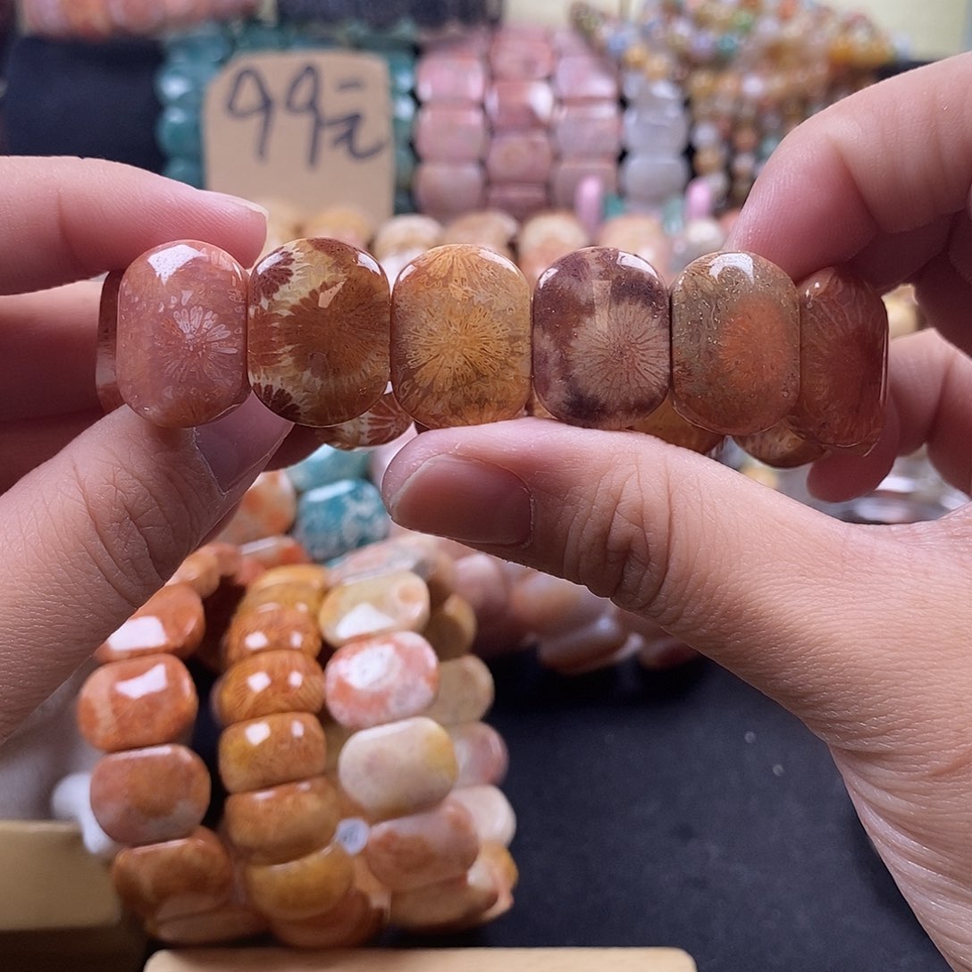 硅化珊瑚（珊瑚玉）未镶嵌手牌 上新 16号