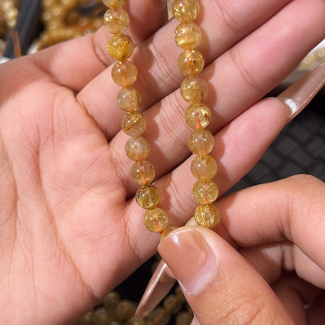 发晶手链未镶嵌天然金发晶