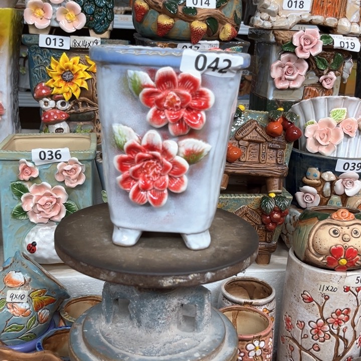 紫砂花盆粗陶材质多肉花盆