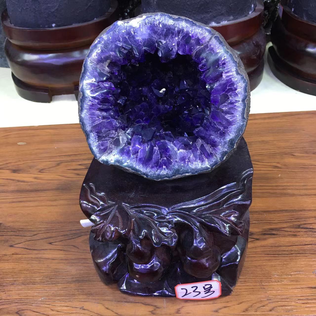 天然原矿乌拉圭巴西紫水晶洞招财摆件