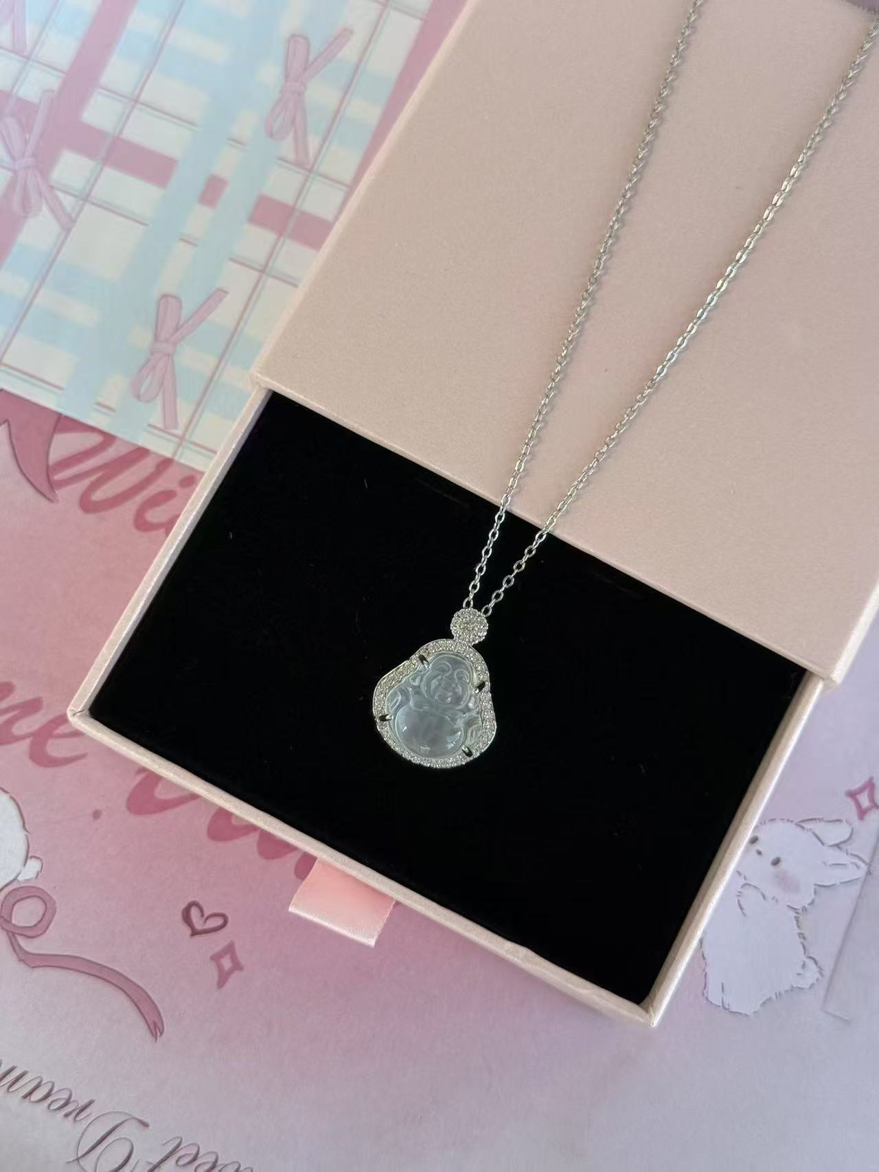 钛钢锆石项链 精致小佛公日常百搭项链011