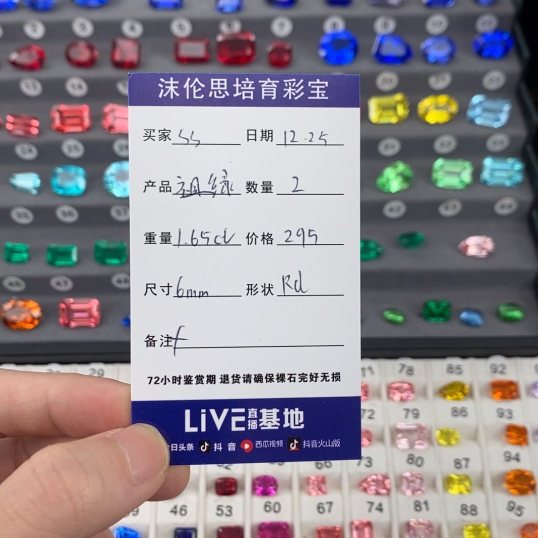 ****·合成（培育）祖母绿裸石1.65ct