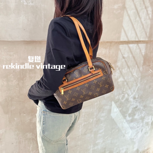 95新 LouisVuitton/路易威登 复燃精选/中号开口笑单肩包