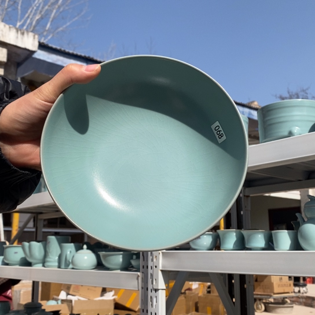 摆件抱朴汝瓷仿古微瑕