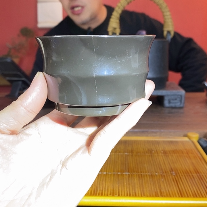 微瑕玄黄砭石大竹节杯150cc