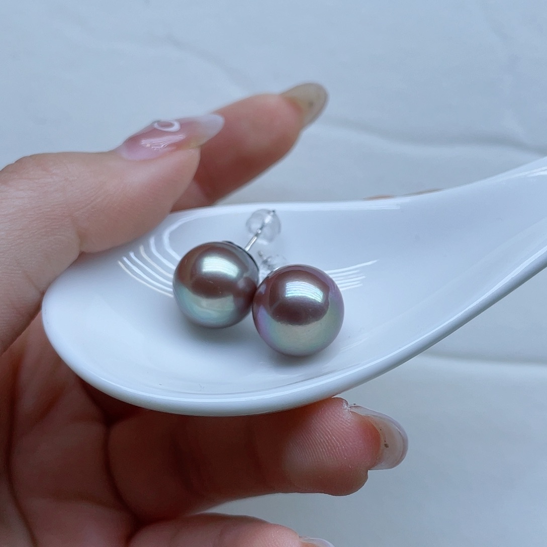 淡水珍珠耳饰银S925镶嵌