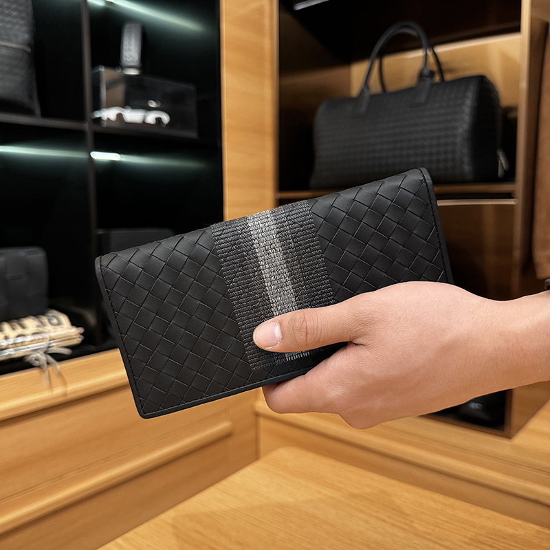 BOSOM VARVLEBV【胎牛皮】男士多卡位零钱包头层牛皮纯手工编织钱包