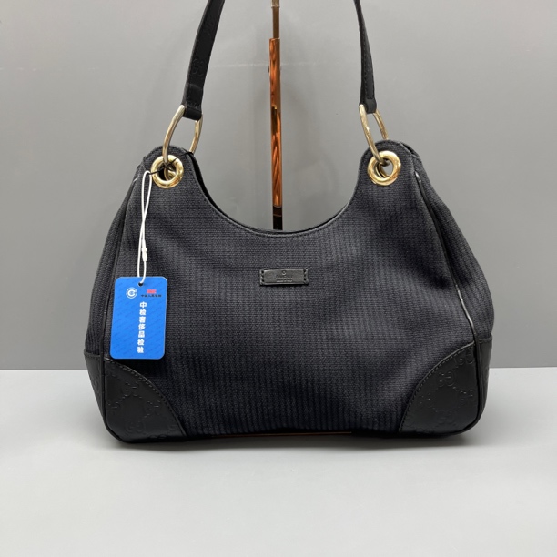 95新 GUCCI/古驰 帆布拼皮南瓜包 尺寸30*25 SV16918